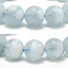 画像2: エンジェルクラウドアクアマリン Aランク ブレスレット 12.5mm ブラジル産【一点もの】Angel Cloud Aquamarine クォーツ 水晶 内包物 3月誕生石 藍柱石 藍玉 ベリル 緑柱石 お守り 浄化 アクセサリー ヒーリング 天然石 パワーストーン カラーストーン (2)