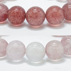 画像2: ストロベリークォーツ ブレスレット 11.5mm アフリカ産【一点もの】Strawberry quartz クォーツ 水晶 いちご イチゴ 苺 内包物 ゲーサイト ピンクエピドート お守り 浄化 アクセサリー ヒーリング 天然石 パワーストーン カラーストーン (2)