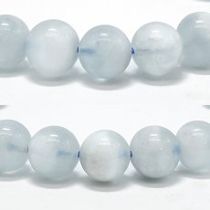 画像2: エンジェルクラウドアクアマリン Aランク ブレスレット 9mm ブラジル産【一点もの】Angel Cloud Aquamarine クォーツ 水晶 内包物 3月誕生石 藍柱石 藍玉 ベリル 緑柱石 お守り 浄化 アクセサリー ヒーリング 天然石 パワーストーン カラーストーン (2)