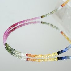 画像2: マルチサファイア ネックレス カット 一連 約43cm タンザニア産 ステンレス Sapphire サファイア マルチカラー カラフル コランダム 9月誕生石 宝石 ジュエリー レディース アクセサリー 天然石 パワーストーン カラーストーン (2)