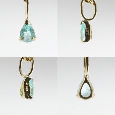 画像2: パライバトルマリン K18 ペンダントトップ 0.07ct ブラジル産 18金【一点物】Paraiba Tourmaline 10月誕生石 希少石 希少 電気石 ペアーシェイプ カット ジュエリー 小ぶり 小粒 天然石 カラーストーン パワーストーン ロイヤルジュエリー Royal Jewelry (2)