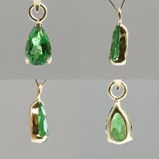 画像2: グリーンガーネット K18 ペンダントトップ 0.20ct ケニア産 18金【一点物】Green Garnet 1月誕生石 柘榴石 ざくろ石 ドロップカット ジュエリー 小ぶり 小粒 活力 情熱 絆 成功 天然石 カラーストーン パワーストーン ロイヤルジュエリー Royal Jewelry (2)
