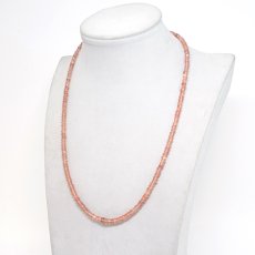 画像4: アンデシン ネックレス 一連 カット 約50cm 南アメリカ産 ステンレス Andesine オレンジ ピンク サーモンカラー フェルドスパー 長石 希少石 宝石 ジュエリー レディース アクセサリー 天然石 パワーストーン カラーストーン (4)