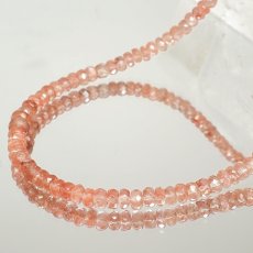 画像2: アンデシン ネックレス 一連 カット 約50cm 南アメリカ産 ステンレス Andesine オレンジ ピンク サーモンカラー フェルドスパー 長石 希少石 宝石 ジュエリー レディース アクセサリー 天然石 パワーストーン カラーストーン (2)