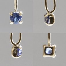 画像2: ベニトアイト K18 ペンダントトップ アメリカ産 18金【一点物】Benitoite ベニト石 希少石 ラウンドカット ジュエリー 小ぶり 小粒 活力 情熱 絆 成功 天然石 カラーストーン パワーストーン ロイヤルジュエリー Royal Jewelry (2)