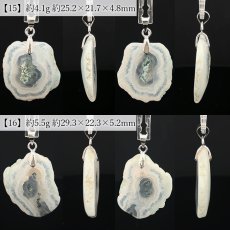 画像9: メノウ ペンダントトップ ブラジル産【一点物】ステンレス製 Agate アゲート 瑪瑙 縞模様 天然模様 Aカン ネックレストップ 天然石 パワーストーン  カラーストーン (9)