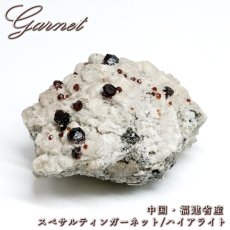 画像1: スペサルティンガーネット ハイアライト 原石 中国 福建省産 共生鉱物 【 一点もの 】 Spessartine Garnet ガーネット 標本 鉱物 結晶 希少 お守り 浄化 天然石 パワーストーン カラーストーン (1)