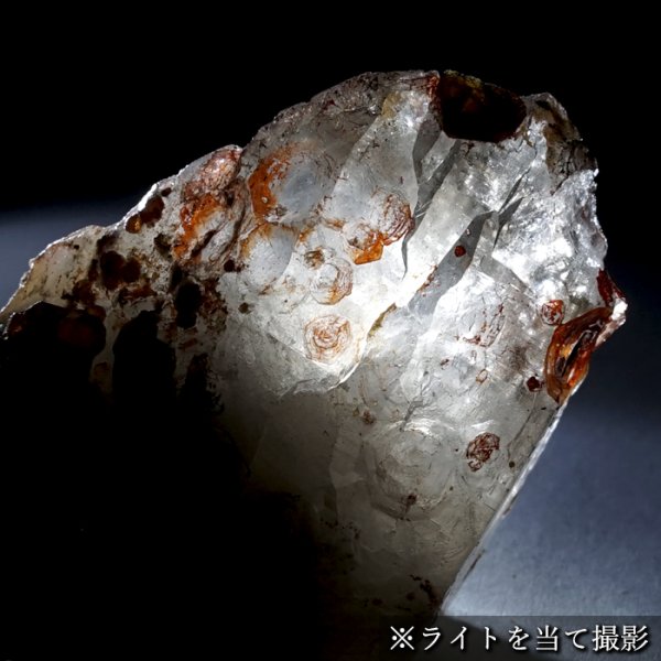 【結晶美】ガーネット、スモーキークォーツの共生 55×42×30mm 満礬柘榴石 橙色 赤褐色 透明感 水晶共生 可愛らしさ 色調調和 個性 1