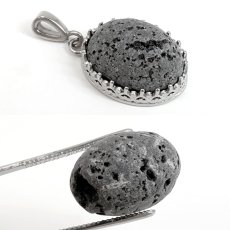 画像3: 霊峰 富士溶岩 ナチュラル ルース 静岡県産 18×13mm 研磨なし オーバル カボション FUJI Lava Stone 日本銘石 正規代理店 日本製 自社製 富士山 遠赤外線 鉱物 パワーストーン 天然石 (3)