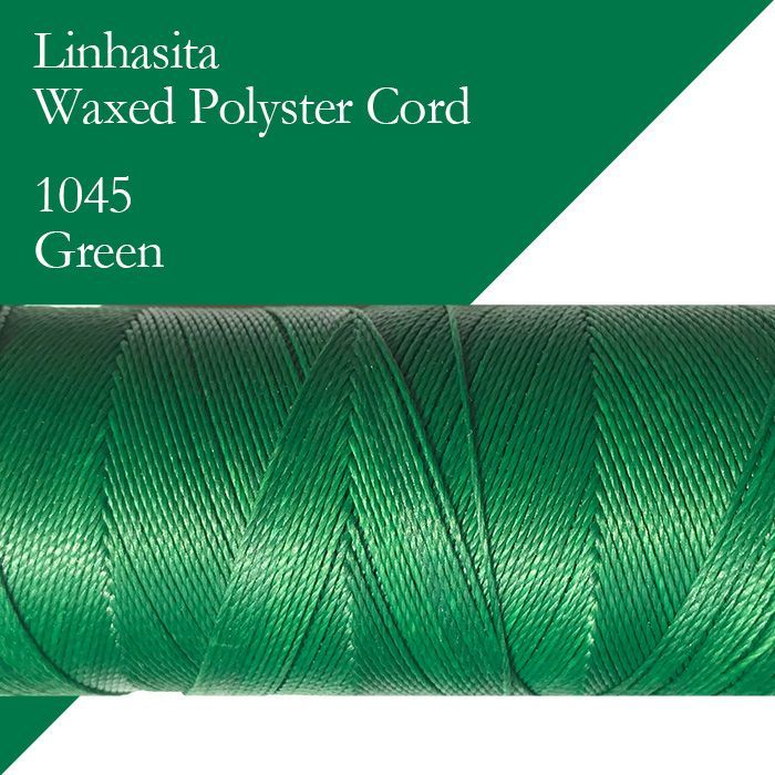 画像1: ワックスコード LINHASITA社製 グリーン/太さ1.0mm 長さ約160m/ ロウ引き紐 #1045 (1)