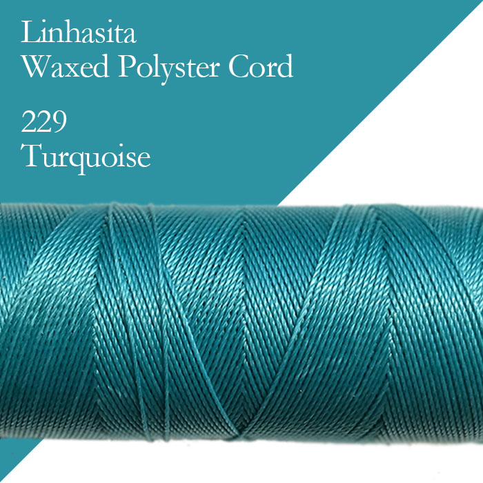 画像1: ワックスコード LINHASITA社製 ターコイズ/太さ0.75mm 長さ約228m/ ロウ引き紐 #229 (1)
