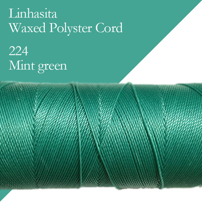 画像1: ワックスコード LINHASITA社製 ミントグリーン/太さ0.75mm 長さ約228m/ ロウ引き紐 #224 (1)