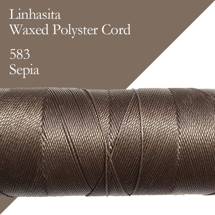 画像1: ワックスコード LINHASITA社製 セピア/太さ1.00mm  長さ約210m/ ロウ引き紐 #583 カワセミ かわせみ (1)