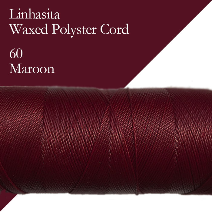 画像1: ワックスコード LINHASITA社製 マルーン/太さ0.75mm 長さ約228m/ ロウ引き紐 #60 (1)