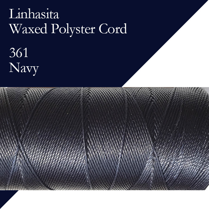画像1: ワックスコード LINHASITA社製 ネイビー/太さ1.0mm 長さ約160m/ ロウ引き紐 #361 (1)