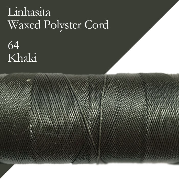 画像1: ワックスコード LINHASITA社製 カーキ/太さ1.0mm 長さ約160m/ ロウ引き紐 #64 (1)
