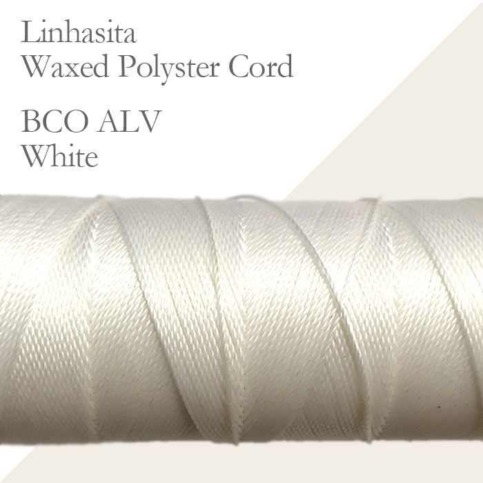 画像1: ワックスコード LINHASITA社製 ホワイト/太さ1.0mm 長さ約160m/ ロウ引き紐 #BCOALV (1)