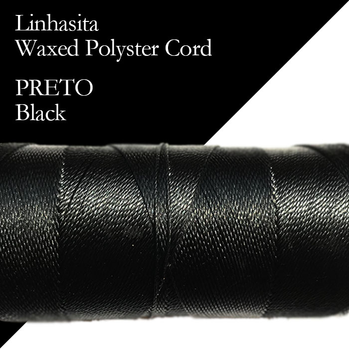 画像1: ワックスコード LINHASITA社製 ブラック/太さ0.75mm 長さ約228m/ ロウ引き紐 #PRETO (1)