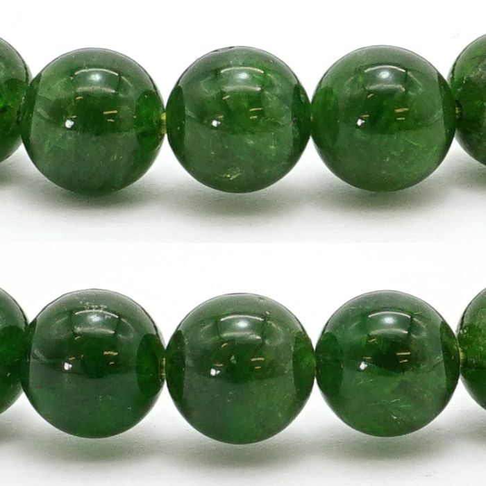 クロムダイオプサイト ブレスレット ロシア産 丸玉 6mm 6号 【 一点物 】 Chrome Diopside ダイオプサイト ロシアンエメラルド  希少石 お守り 天然石 パワーストーン