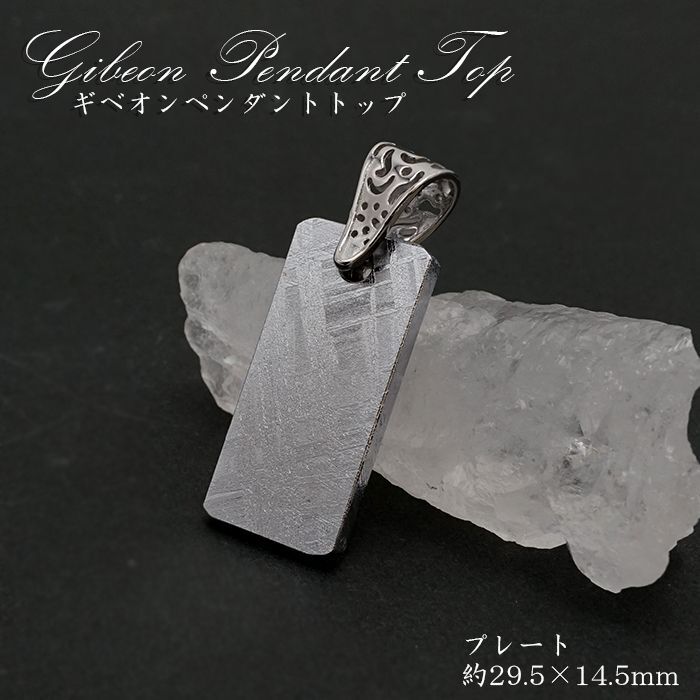 【一点物】 ギベオン プレート 隕石 gibeon シルバー 真鍮 ペンダントトップ 天然石 パワーストーン カラーストーン　プラチナ
