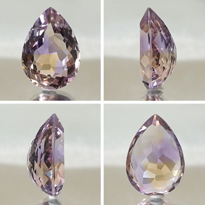 アメトリン ルース 8.55ct ドロップカット ボリビア産 一点もの アメジスト シトリン バイカラー 希少石 天然石 パワーストーン カラーストーン