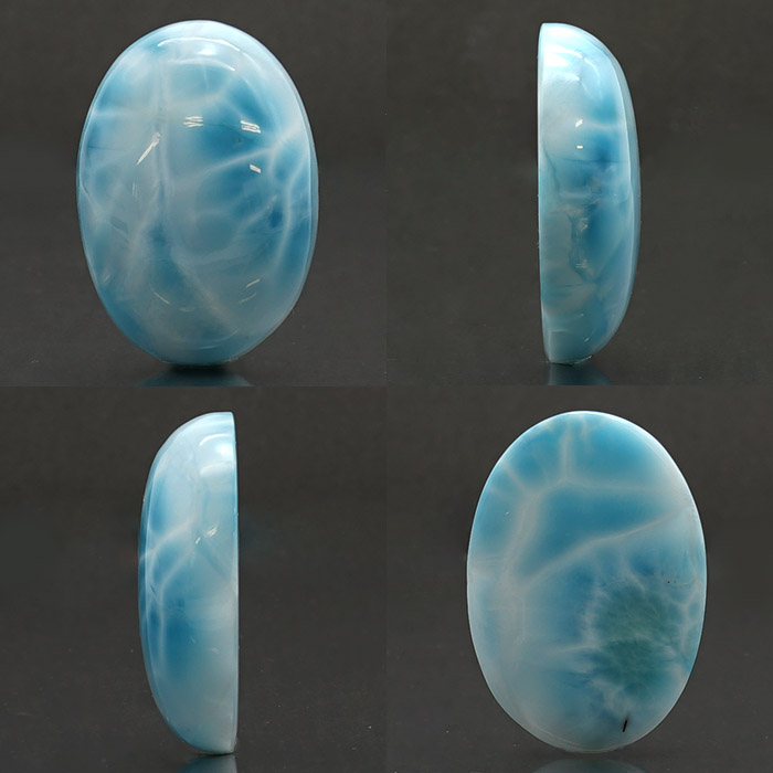 ラリマー ルース オーバル型 42.93ct ドミニカ共和国産 【一点物】 Larimar ブルー・ペクトライト 天然石 パワーストーン カラーストーン