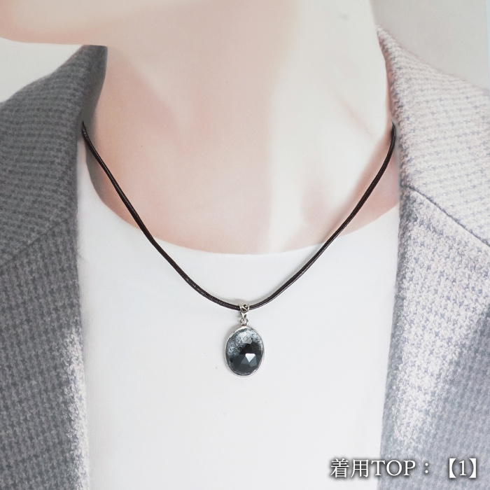 画像5: デンドライトオパール ペンダントトップ SV925 メキシコ産 【一点物】Dendritic Opal ローズカット 覆輪 フクリン オパール 蛋白石 天然石 パワーストーン カラーストーン (5)
