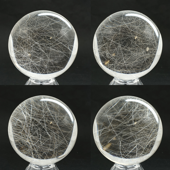 画像2: ルチルクォーツ 丸玉 66mm ブラジル産 スフィア 【 一点もの 】 Rutile quartz 希少 針水晶 ルチル 鉱物 浄化 お守り 風水 オブジェ 幸運 開運 運気 天然石 パワーストーン (2)